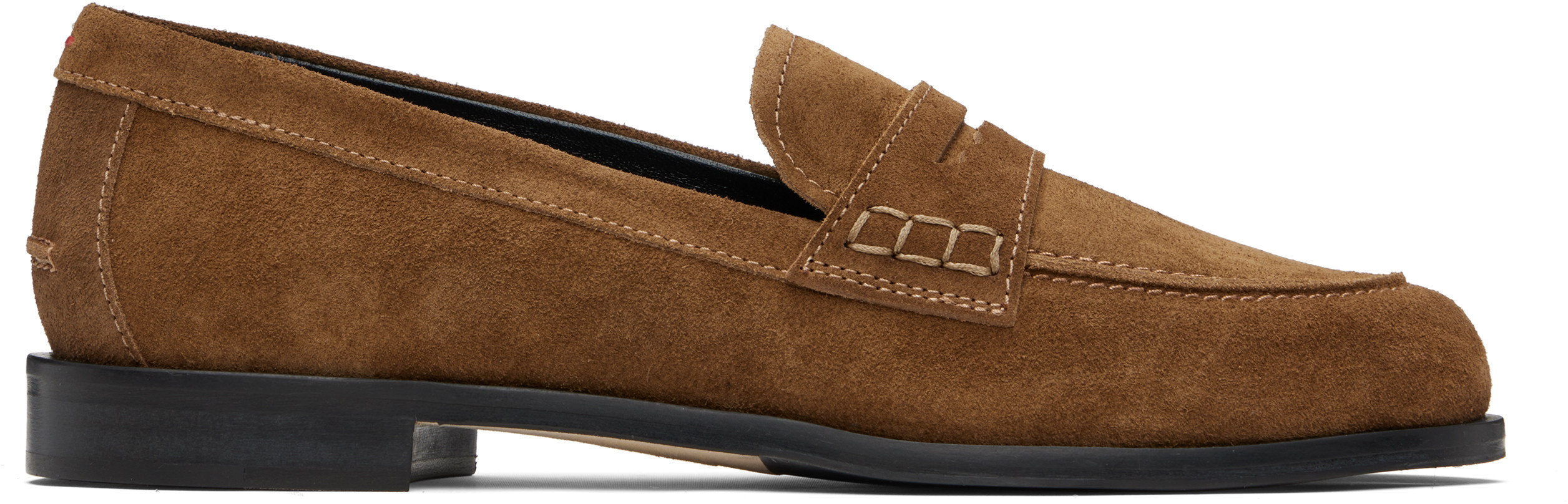 Aeyde Tan Oscar Suede Loafers | SSENSE