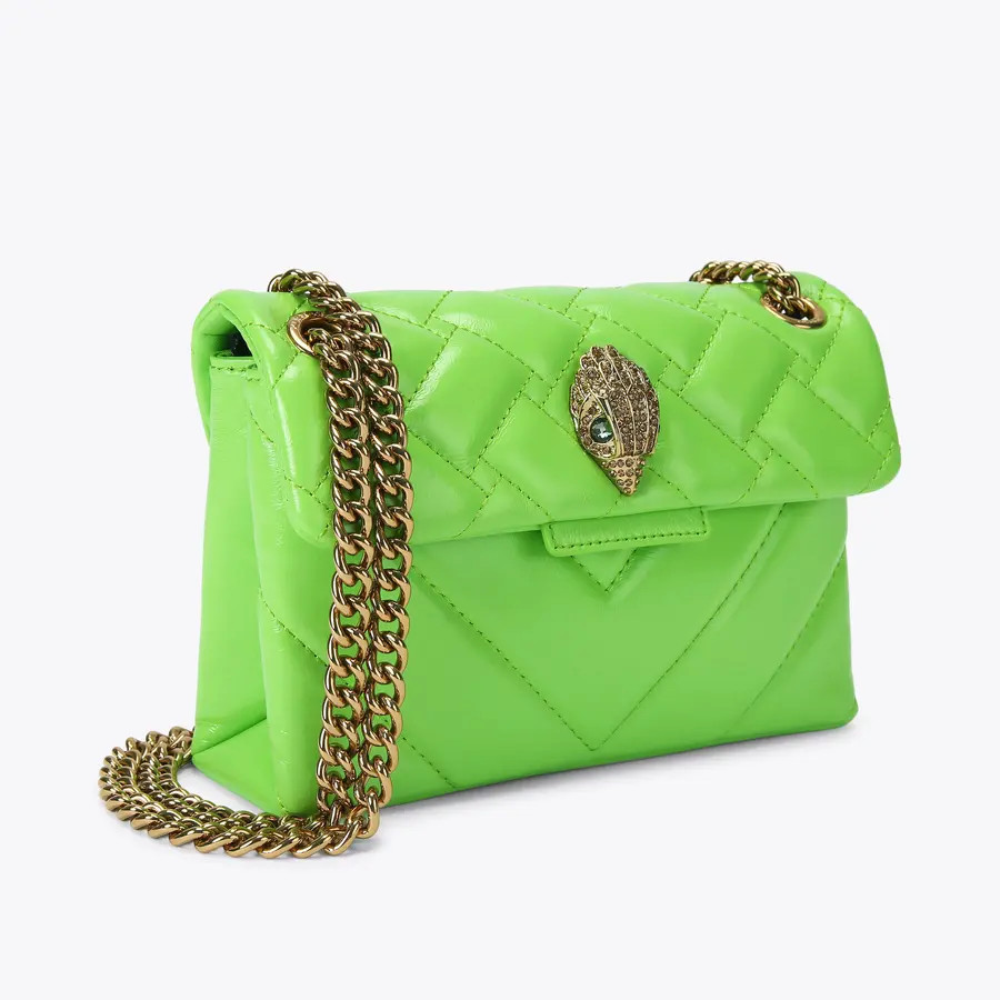 LEATHER MINI KENSINGTON Lime Green Cross Body Bag by KURT GEIGER LONDON | Kurt Geiger UK