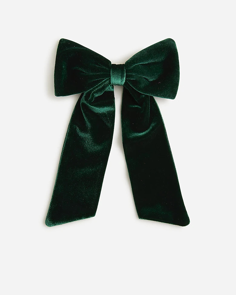 Velvet bow hair clip | J. Crew US