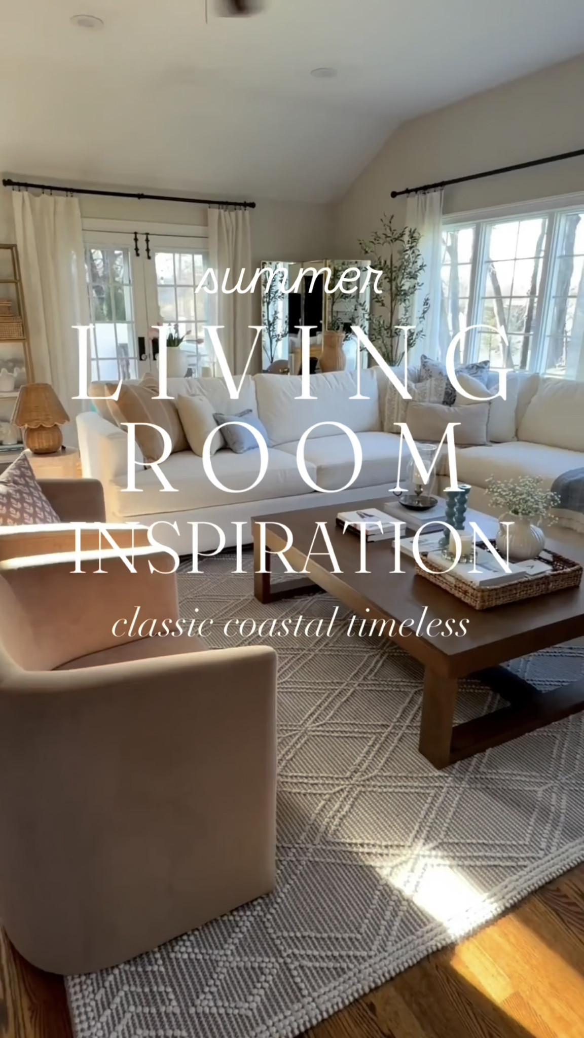 My themes for summer 2026: 
calm, coastal, classic, & carefully curated 🐚

what do you think of this beach-y living room decor? 👇🏻


. 
.
block print pillows | coastal style decor | coastal living room inspo | summer decor | spring decor | spring home refresh  | coastal home decorating | summer decor | wicker decor | wicker home accents | coastal cottage decorating  @Target #targetstyle #amazonhome

#LTKvlog #LTKHome #LTKSeasonal