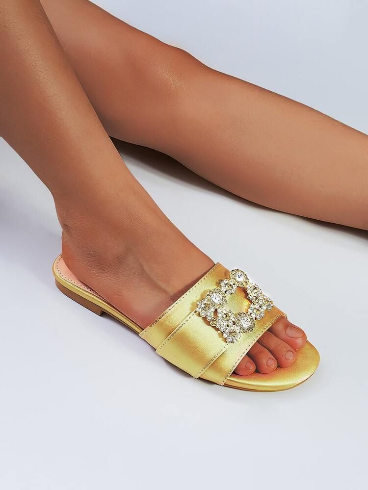 Rhinestone Decor Slide Sandals | SHEIN