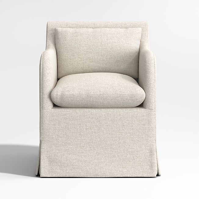 Belmar Ivory Upholstered Dining Arm Chair | Crate & Barrel | Crate & Barrel