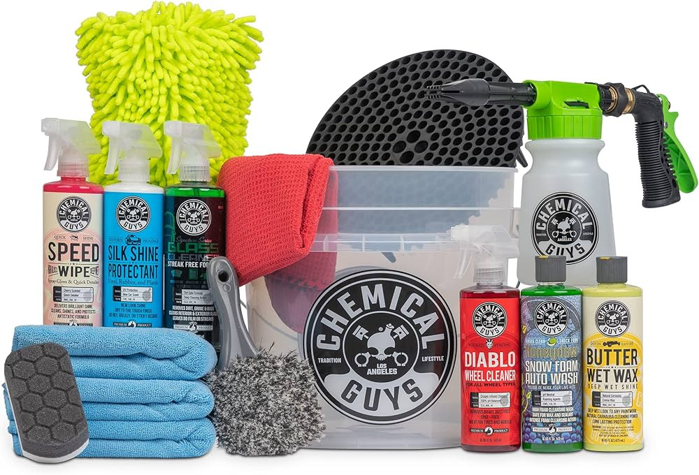 Chemical Guys HOL148 16-Piece Arsenal Builder Car Wash Kit with Foam Gun, Bucket and (6) 16 oz Ca... | Amazon (US)
