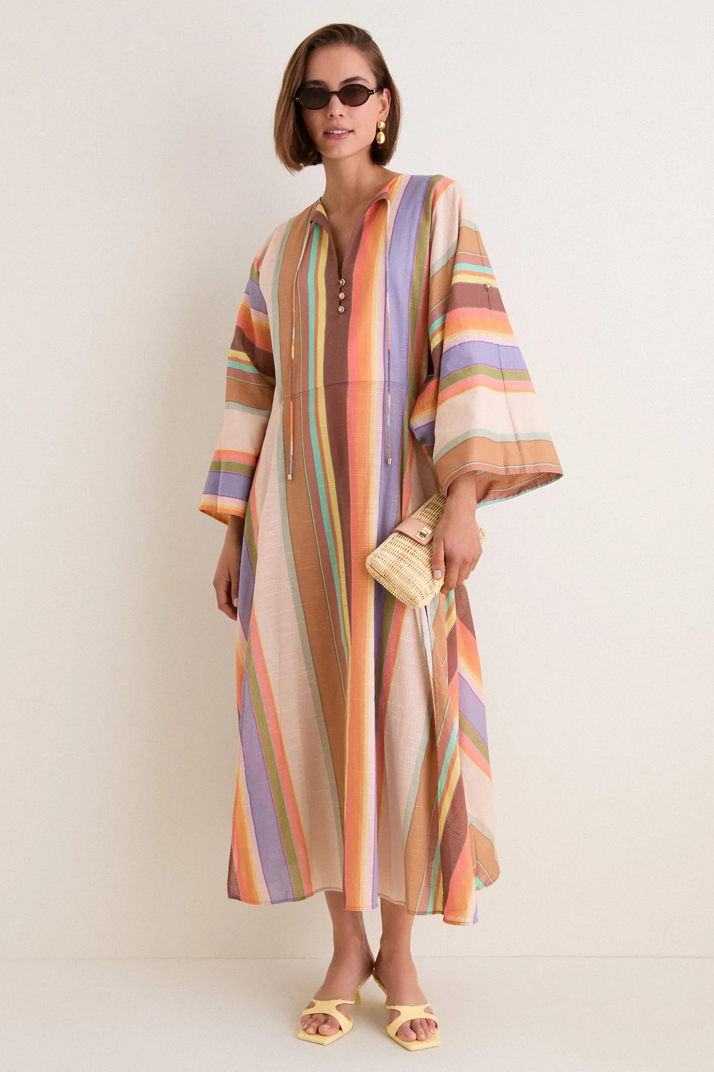 Multi Stripe Solstice Tunic Midi Dress | Tuckernuck (US)