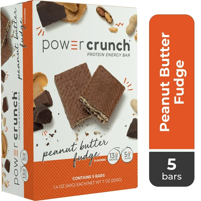 Power Crunch Original Protein Energy Bars, Peanut Butter Fudge, 1.4 oz, 5 Count | Walmart (US)