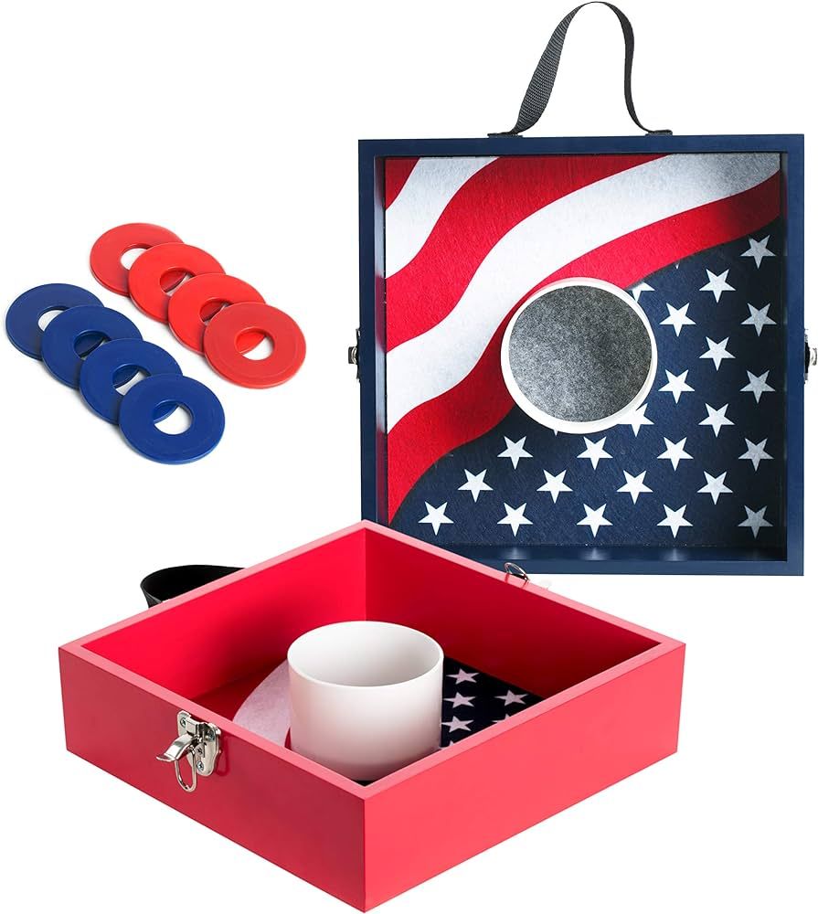 Outdoor Games Wooden Washer Toss Game with 8 Washers | Amazon (US)