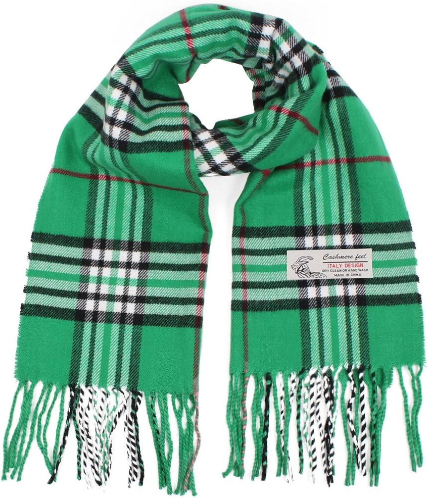 Plaid Cashmere Feel Classic Soft Luxurious Winter Scarf For Men Women | Amazon (US)