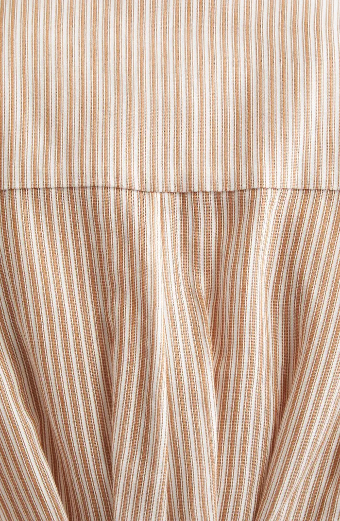 Hypnotic Stripe Long Sleeve Belted Cotton & Silk Minidress | Nordstrom