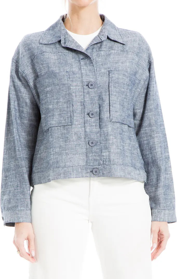 MAX STUDIO Crop Linen Blend Jacket | Nordstromrack | Nordstrom Rack