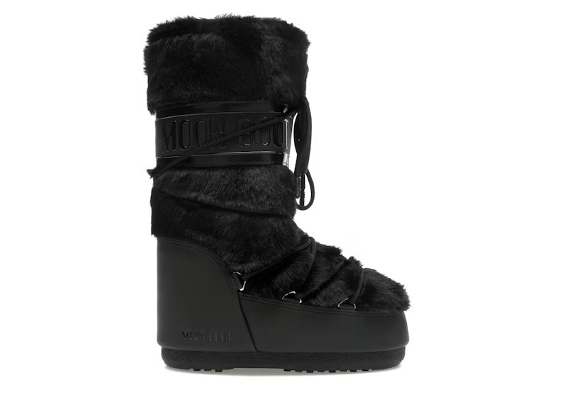 Moon Boot Icon Faux-Fur Boot Black | StockX