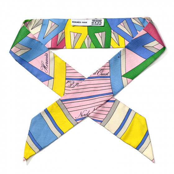 HERMES Silk La Rose Des Vents Twilly | Fashionphile