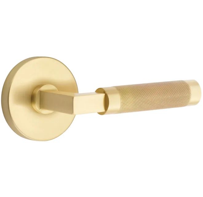 Emtek Knurled Privacy Door Lever Set from the SELECT Brass Collection | Build.com, Inc.