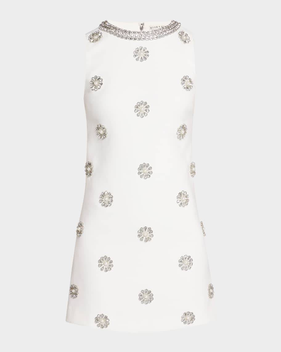 Alice + Olivia Clyde Embellished Shift Dress | Neiman Marcus