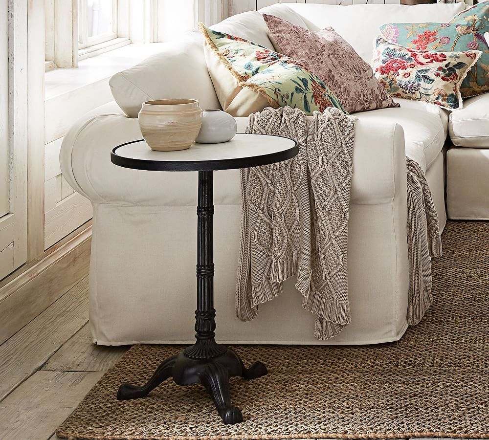 Rae 20" Round Marble End Table | Pottery Barn (US)