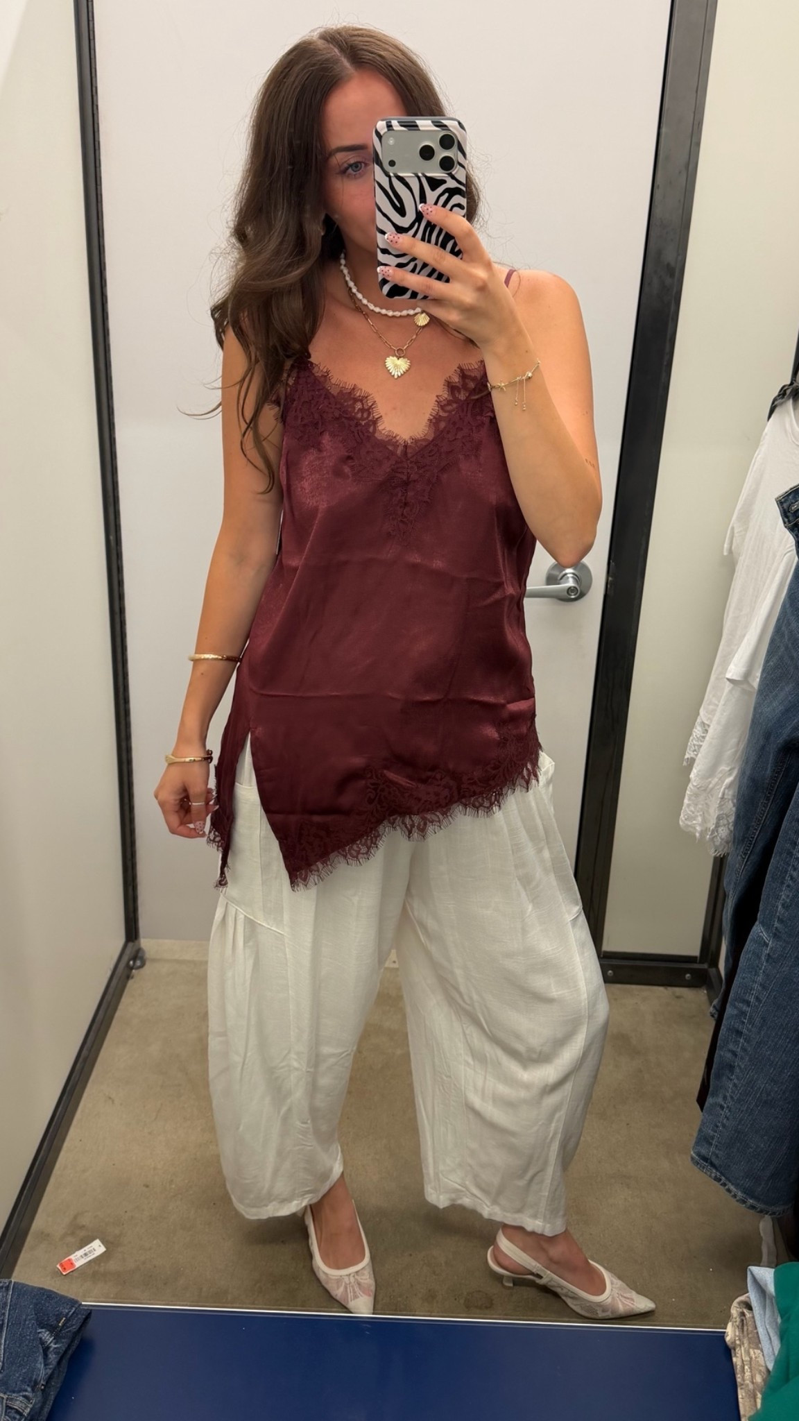 5’9” tall. Wearing size small lace asymmetrical tank, and medium barrel linen pants from Amazon.

#LTKootd #LTKTall