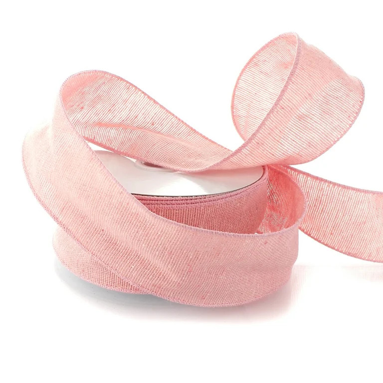 Ribbon Traditions 2.5" Wired Burlap Ribbon 115 Pink Blush 25 Yards | Walmart (US)