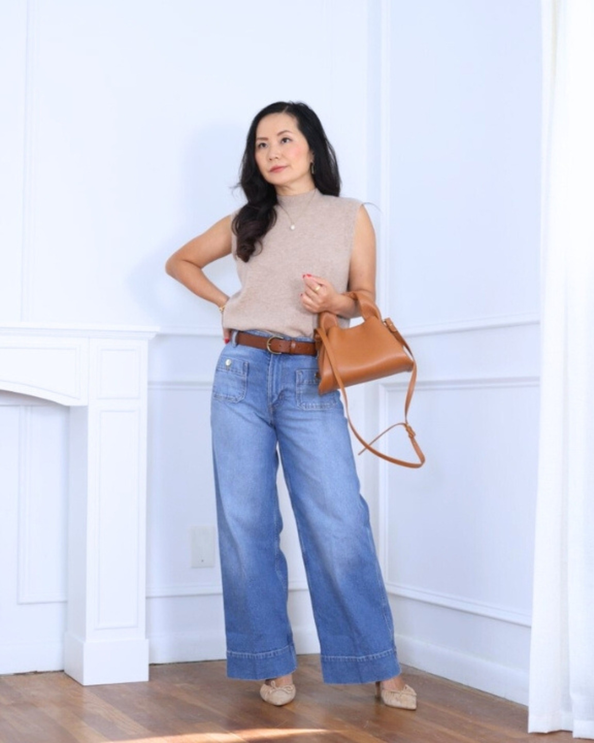 Keeping it simple but chic — I’m wearing a mock neck top from Quince paired with wide leg jeans from H&M. Effortless, comfy, and perfect for those days when minimal style says it all. I’m 5’2, wearing size XS.

#LTKPetite #LTKOver40 #LTKStyleTip