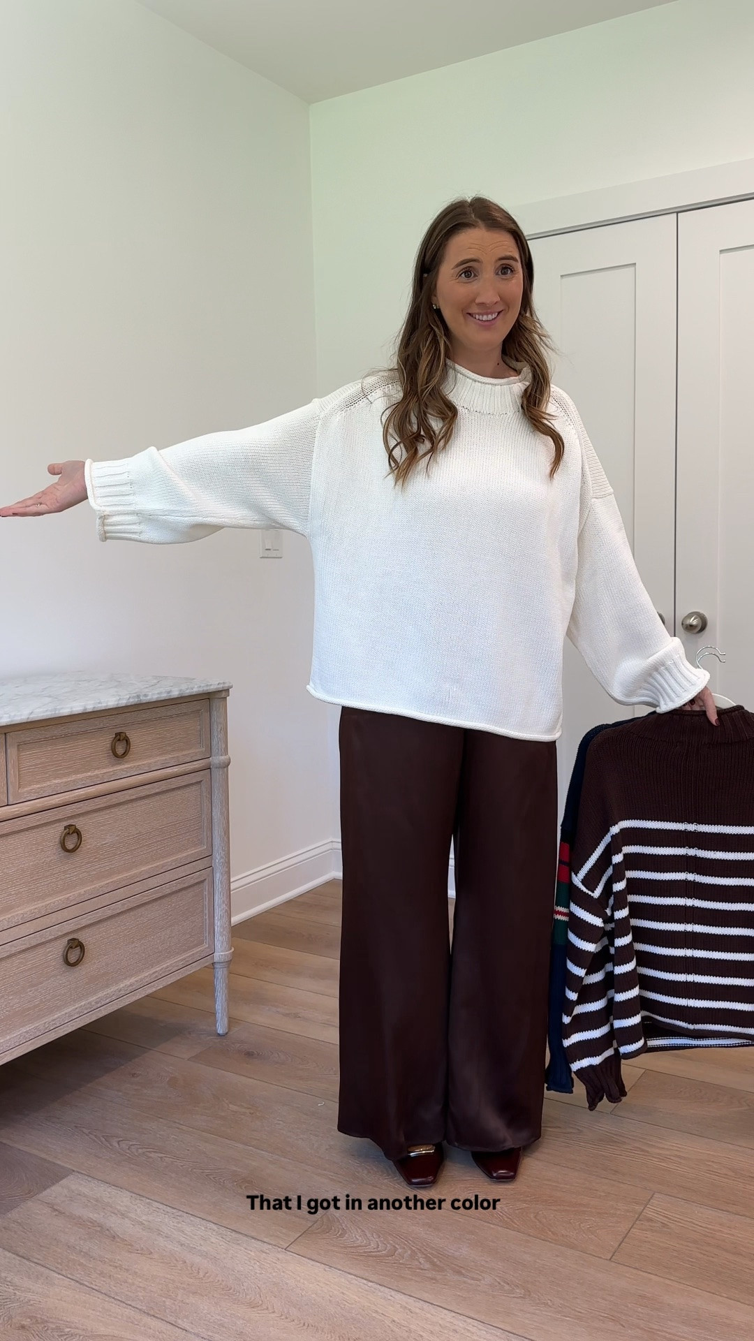 @jcrew outfits in adding to my closet for fall! Wearing a size large in all sweaters and silk pants! Size 30 in off white denim barrel jeans.

#LTKgrwm #LTKootd #LTKU