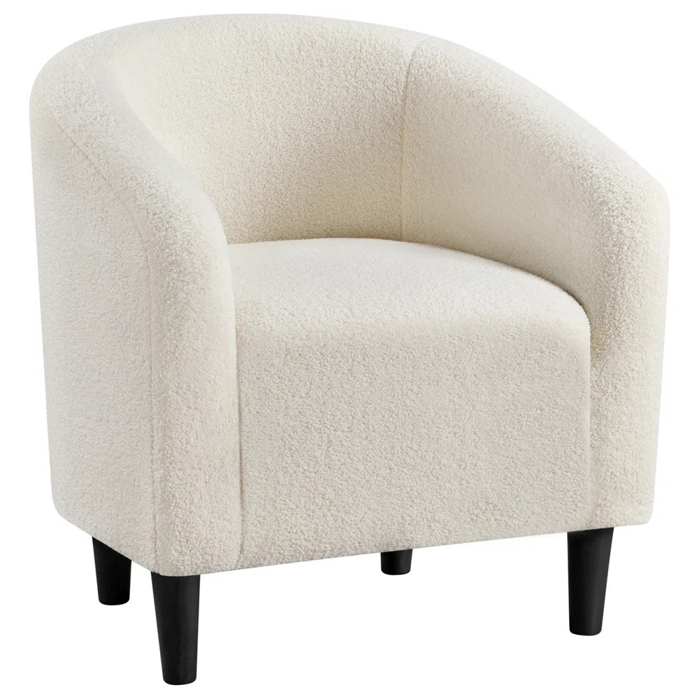 27”Wide Upholstered Solid Wood Barrel Accent Club Chair | Wayfair North America