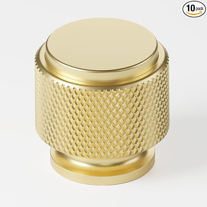 Amerdeco 10 Pack Gold Knurled Cabinet Knobs Kitchen Cabinet Pulls for Drawer Dresser, Cupboard an... | Amazon (US)