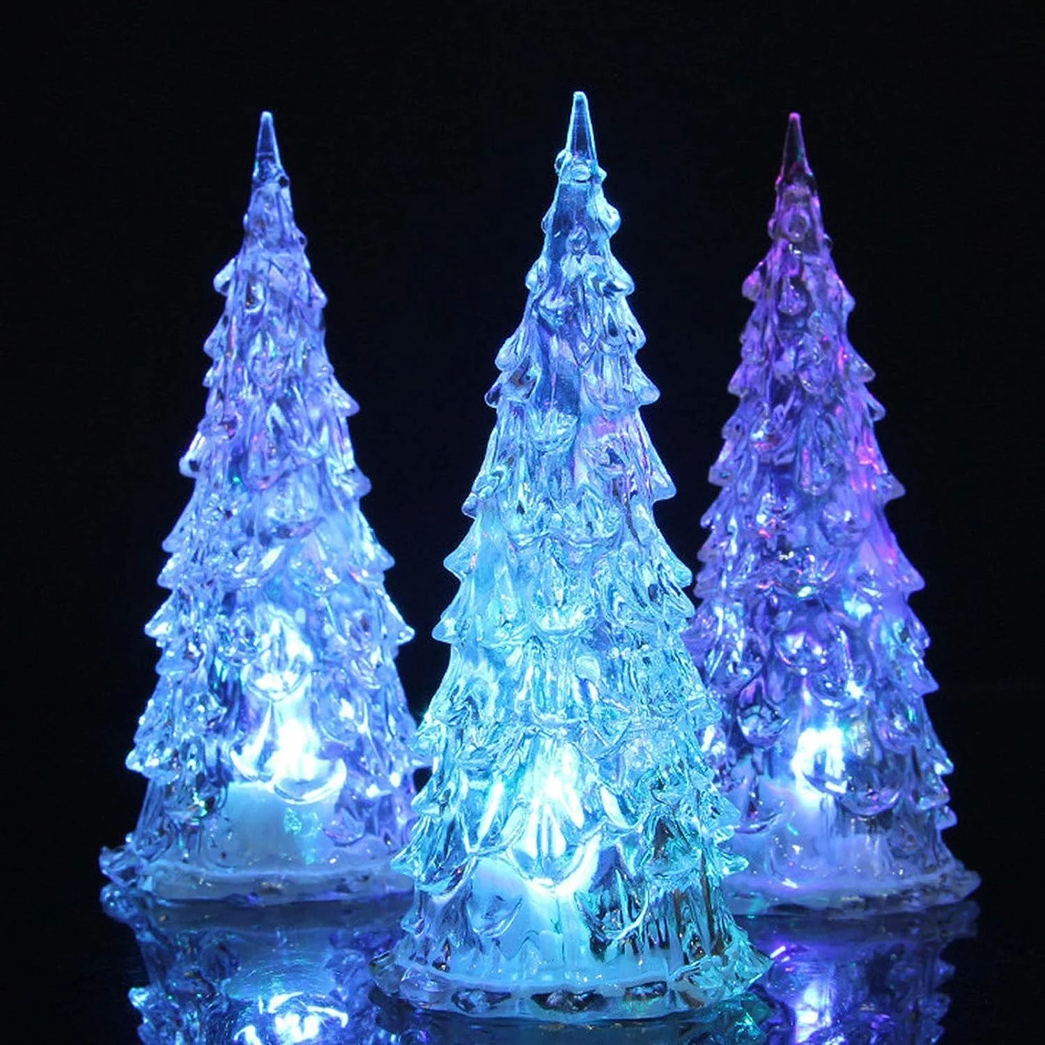 Clearance! Small Christmas Trees Lighted, Mini Colorful LED Christmas Tree, Acrylic Night Light u... | Walmart (US)