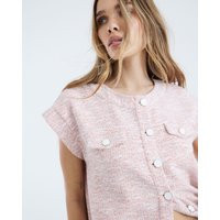 River Island Pink Boucle Sleeveless Jacket | River Island UK & IE