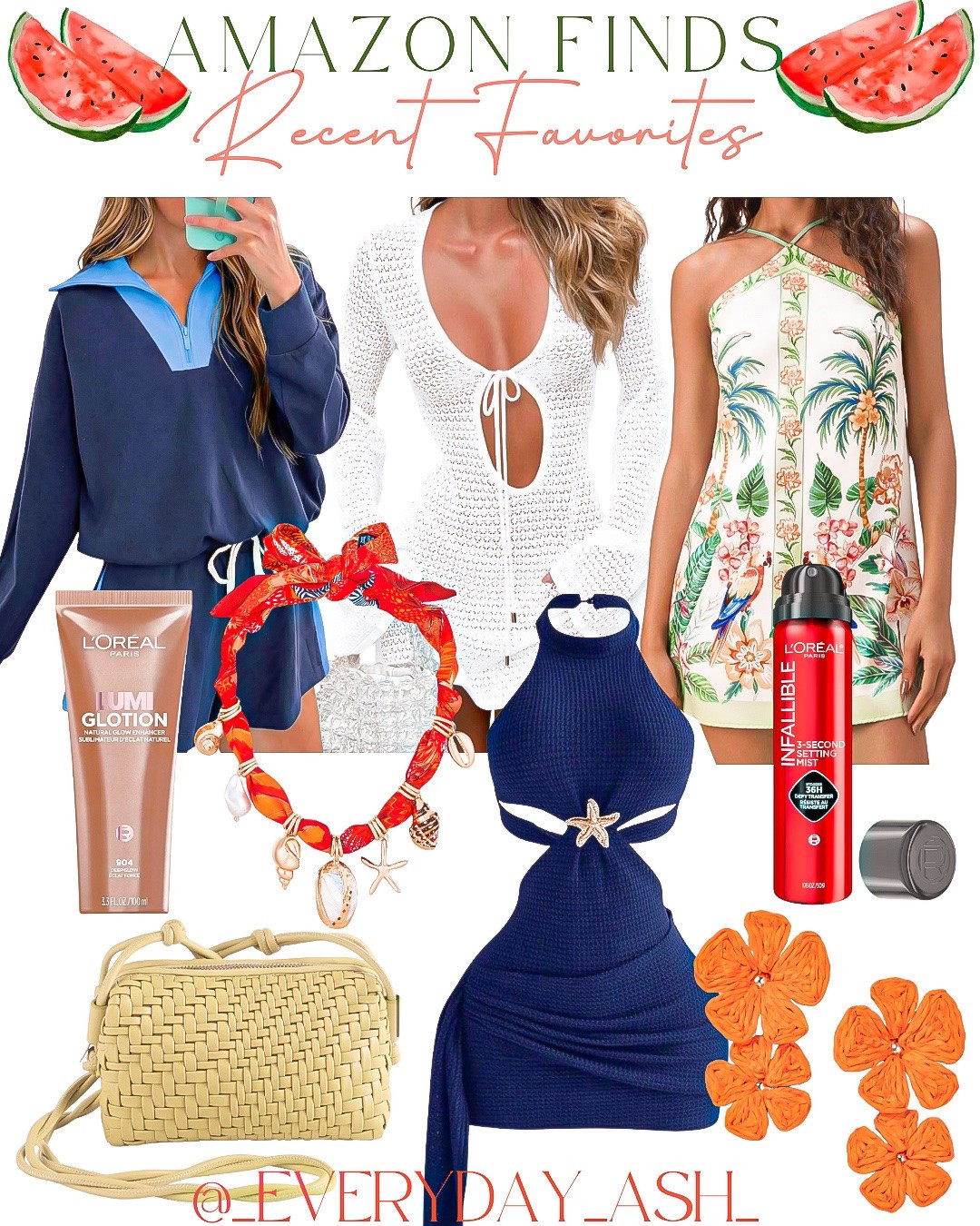 Amazon // recent favorites 🏝️🏝️

Amazon fashion, vacation outfits, two piece set, travel outfit, swim cover up, tropical dress, green purse, jewelry, makeup finds, beauty favorites

#LTKgrwm #LTKootd
