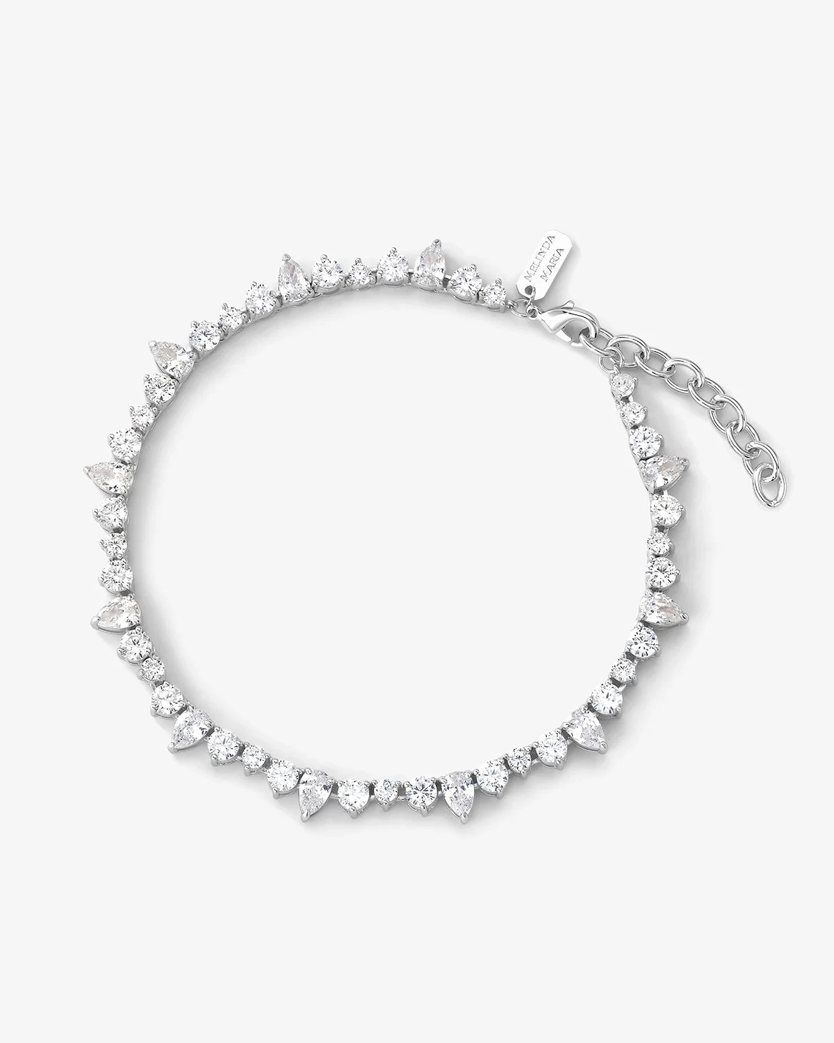 Dynasty Teardrop Anklet | Elegant Silver Statement | Melinda Maria Jewelry