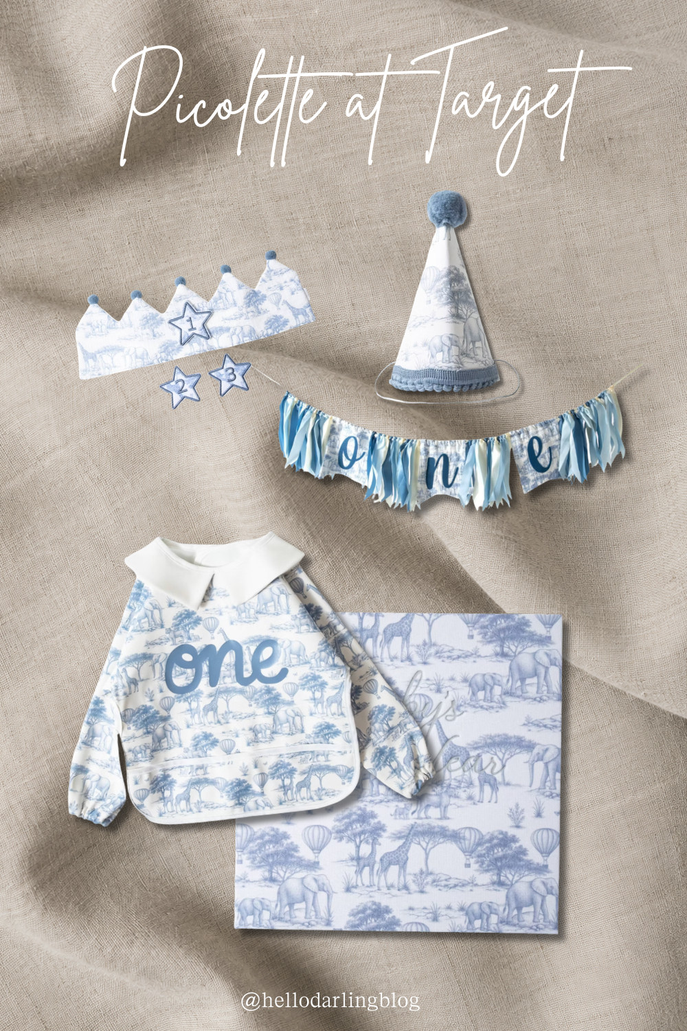 The Picolette at Target collection has completely stolen my heart! This charming blue toile first birthday collection is perfect for celebrating your little one's big milestone with timeless style. From the adorable "One" birthday outfit and coordinating party hat to the matching birthday crown, banner, and keepsake accessories, every piece is beautifully designed for a classic, heirloom-inspired celebration. If you're planning a baby boy first birthday, blue toile birthday party, or looking for elegant Target baby finds, I've linked all of my favorite pieces below so you can shop the collection before it sells out. 

 #LTKmomlife #LTKBaby #LTKKids