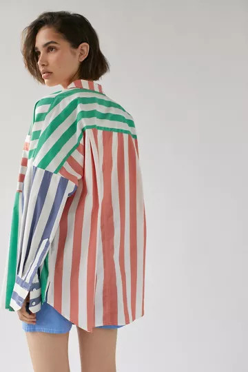 BDG Frankie Spliced Button-Down Shirt | Urban Outfitters (US and RoW)