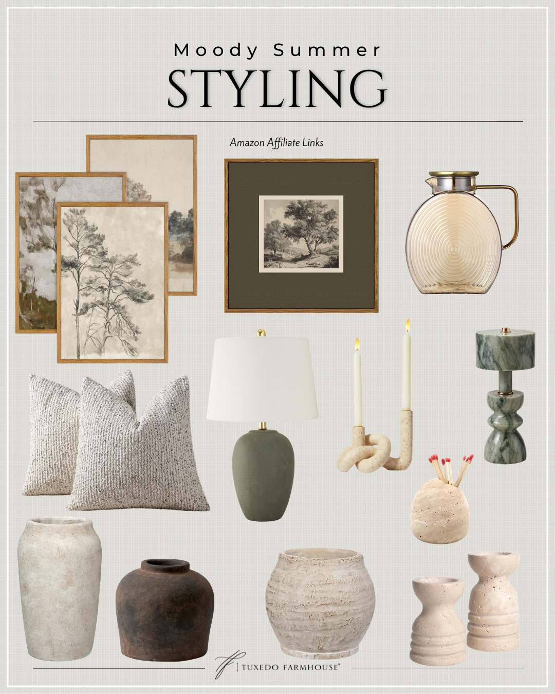 Love the richness of these moody summer finds! 🌿 From earthy pottery and vintage-inspired artwork to marble accents, textured pillows, and warm wood tones, these pieces bring depth and character while still feeling light enough for the season. If you love a layered, collected look with timeless appeal, these Amazon finds are an easy way to create that cozy, elevated aesthetic.

#LTKHome #LTKStyleTip #AmazonFinds #MoodySummer #NeutralDecor #VintageInspired #HomeStyling #DesignerInspiredHome 

 #LTKSeasonal #LTKHome #LTKSaleAlert
