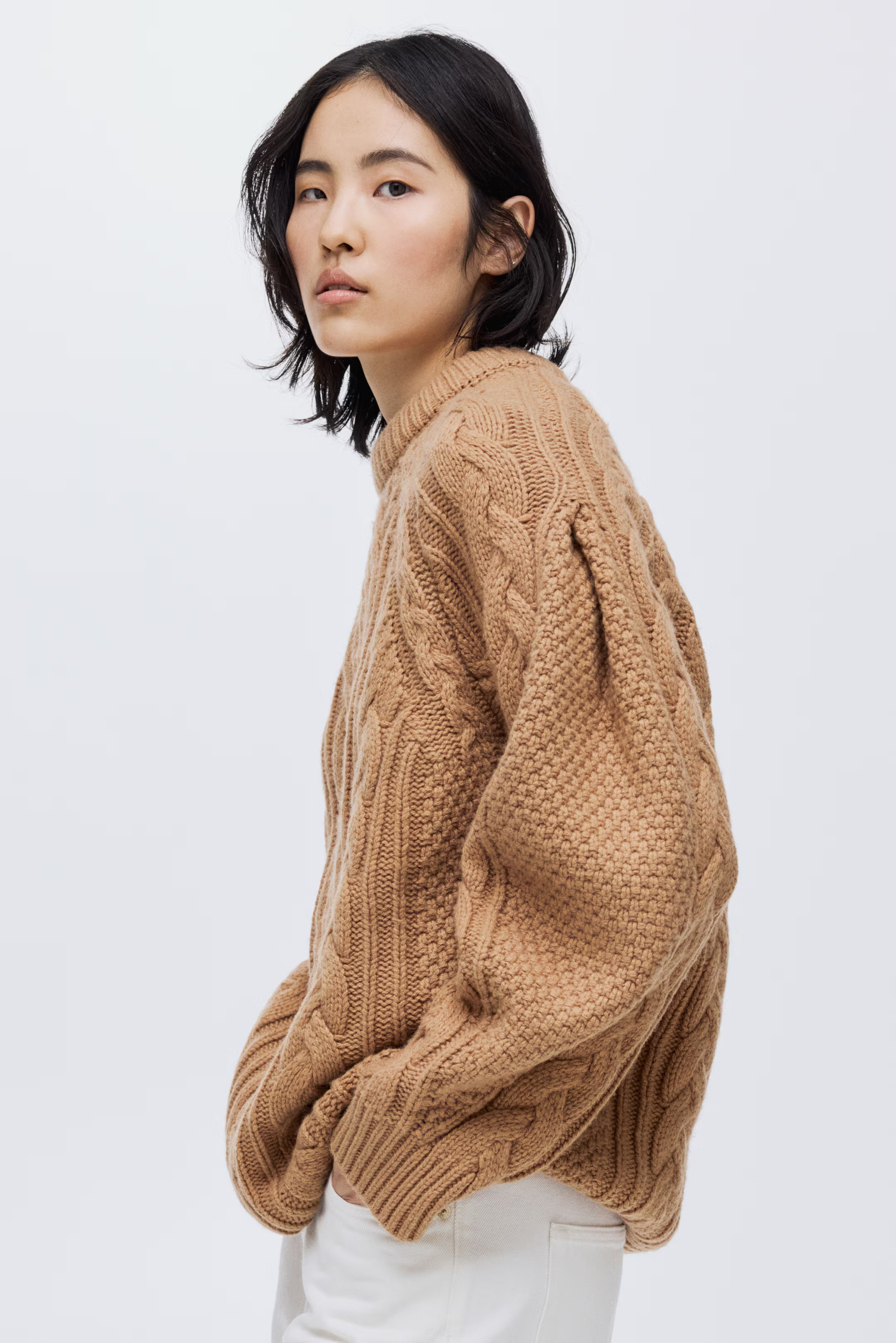 Cable-Knit Wool-Blend Sweater | H&M (US + CA)