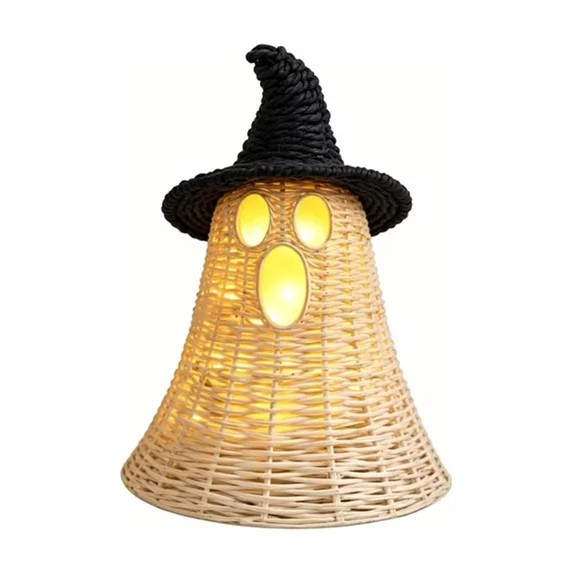 Wicker Ghost Decor with Witch Hat, Halloween Decorations Indoor 16 Inch, Rattan Ghost Basket Tabl... | Walmart (US)