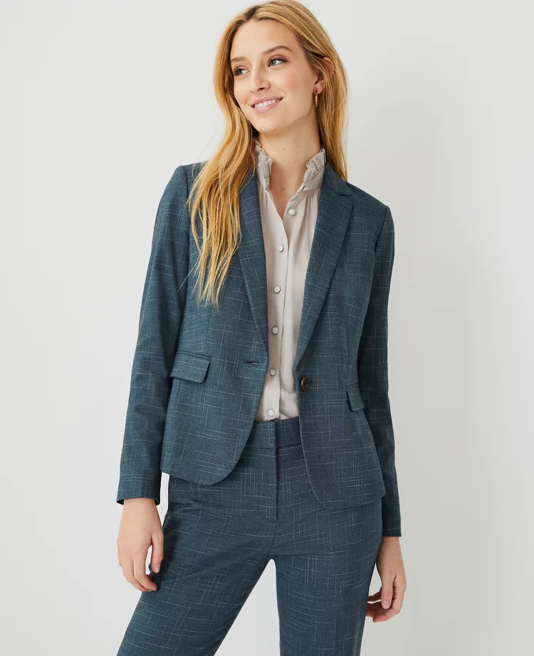 The One-Button Blazer in Crosshatch | Ann Taylor (US)