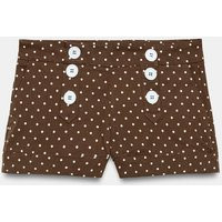 Zara - Mini Dot Shorts - Brown/White - Xl - Woman | Zara UK