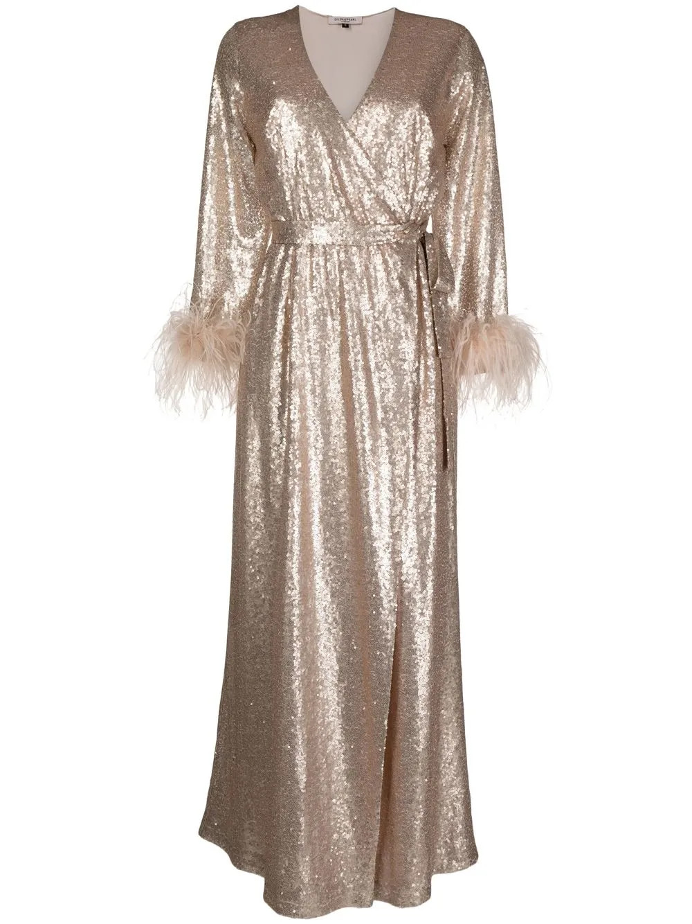 Gilda & Pearl sequin-embellished feather-trim Robe - Farfetch | Farfetch Global