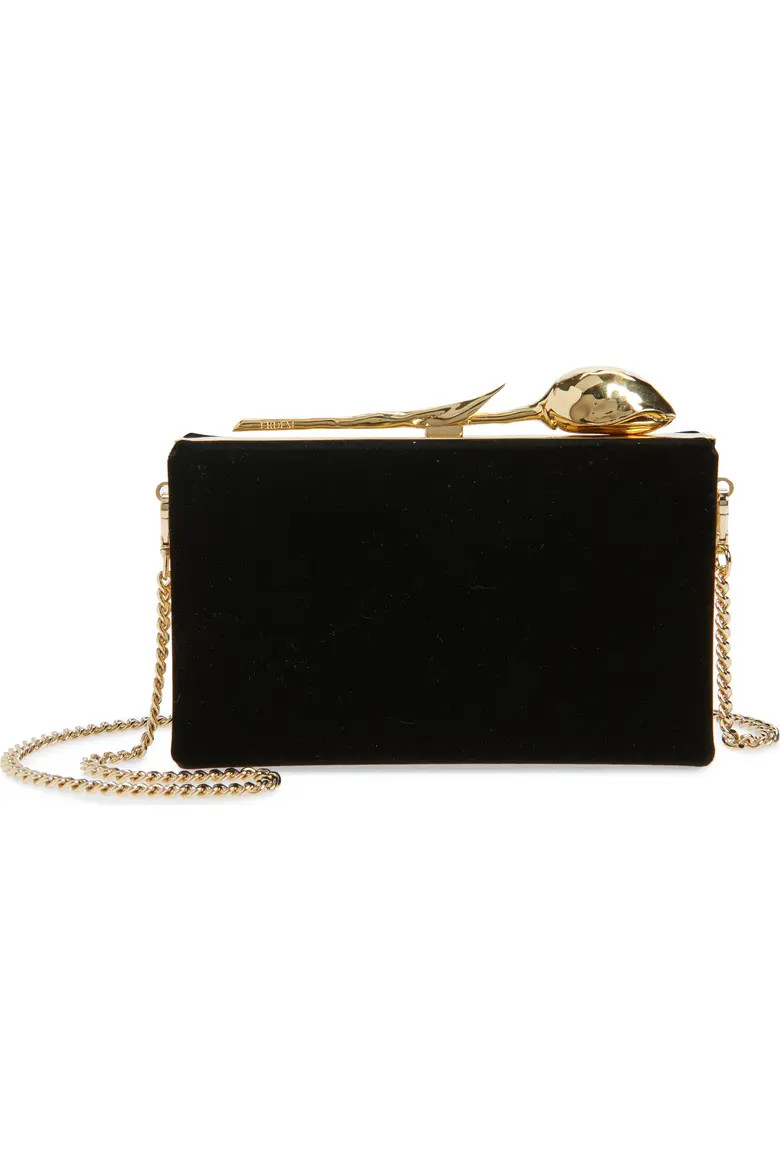 Erdem Bloom Velvet Clutch in Black at Nordstrom | Nordstrom