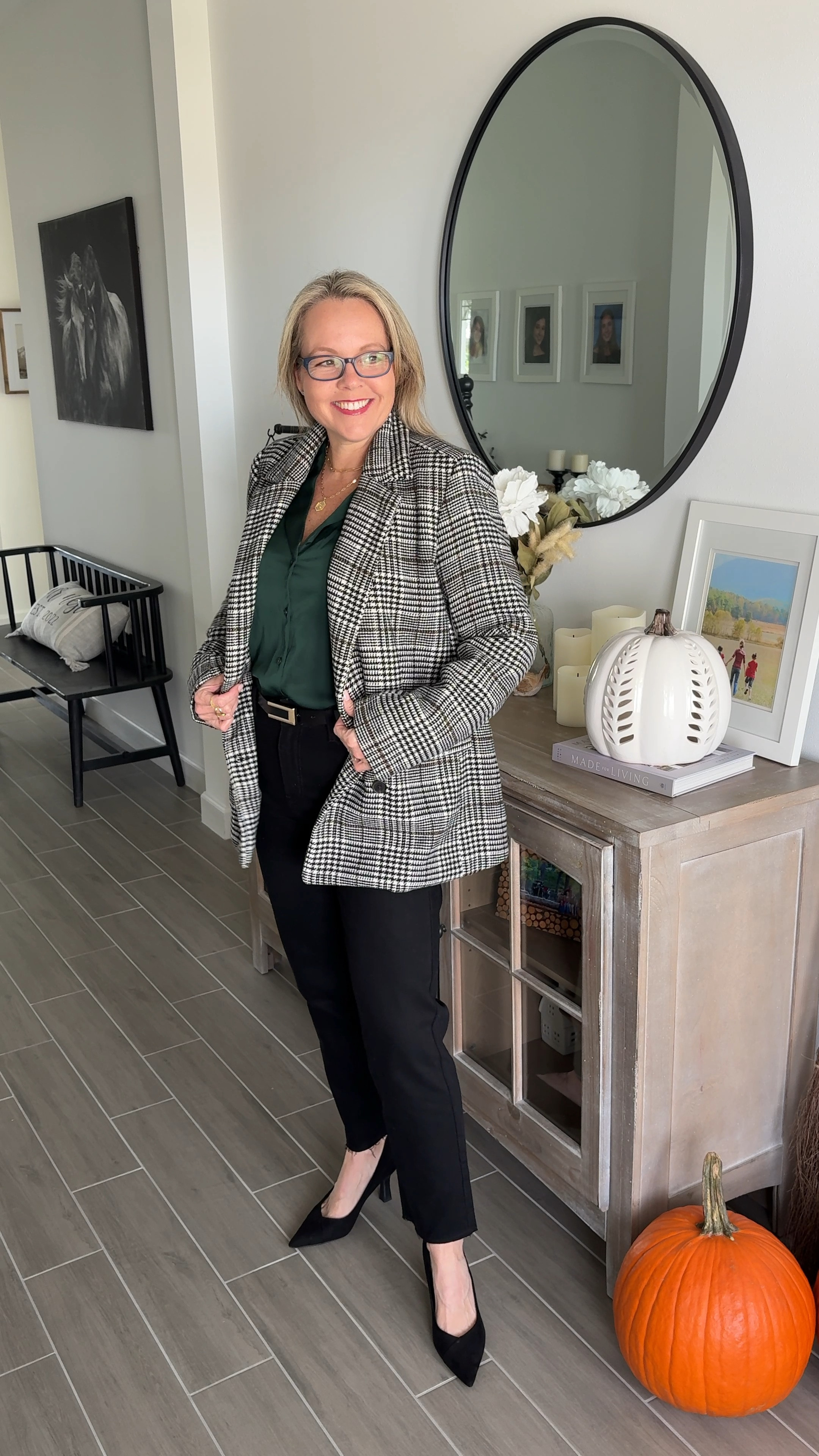 Old Navy blazer paired with satin cropped top with high rise jeans. 

#LTKFindsUnder50 #LTKStyleTip #LTKSaleAlert