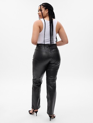 High Rise Vegan Leather Cheeky Straight Pants | Gap (US)