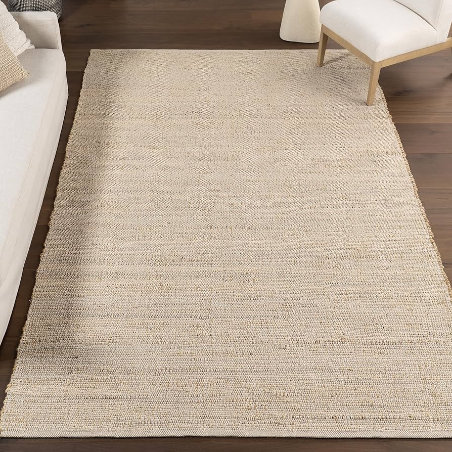 nuLOOM 2x8 Elfriede Jute & Cotton Hand Woven Area Rug, Natural, Solid Rustic Farmhouse Style, Wea... | Amazon (US)