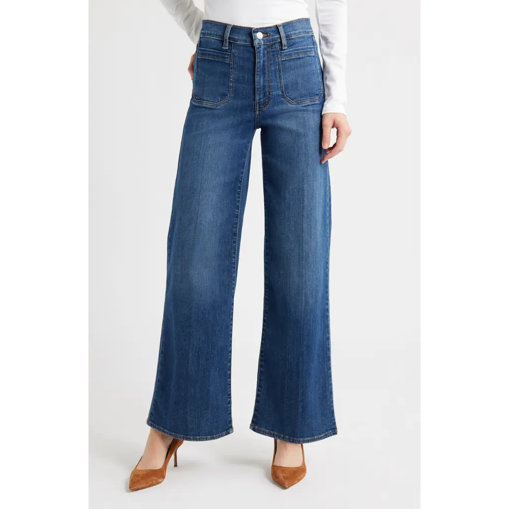 FRAME Le Slim Palazzo Jeans in Rockwell Clean at Nordstrom, Size 32 | Nordstrom
