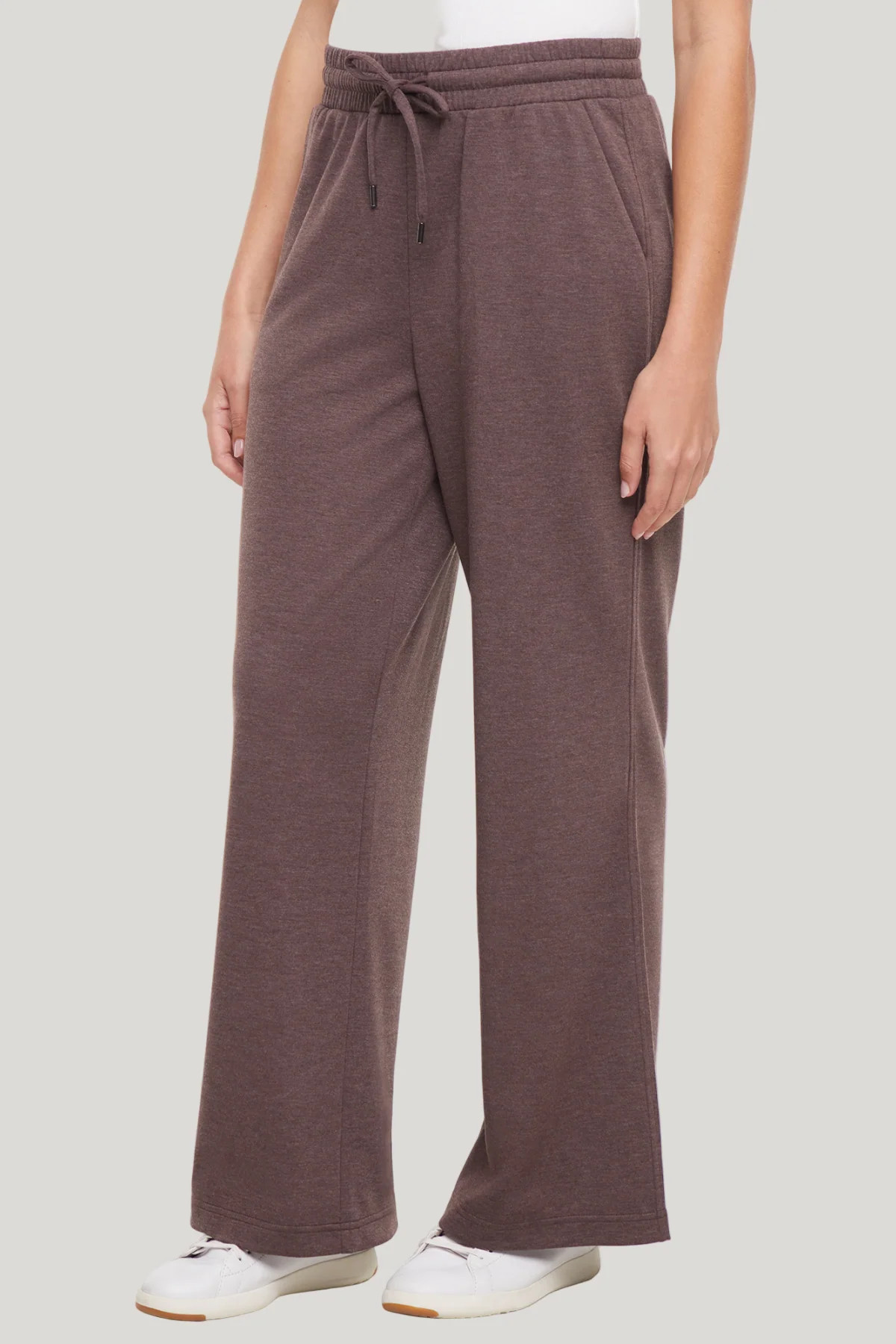 Cynthia Wide Leg Pant | Heather Black Coffee | Three Dots