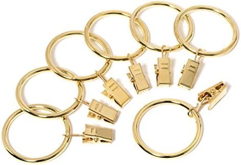 Perfect Order Iron Metal Curtain Clip Rings 1 1/2 Inch Interior Diameter (20, Gold) | Amazon (US)