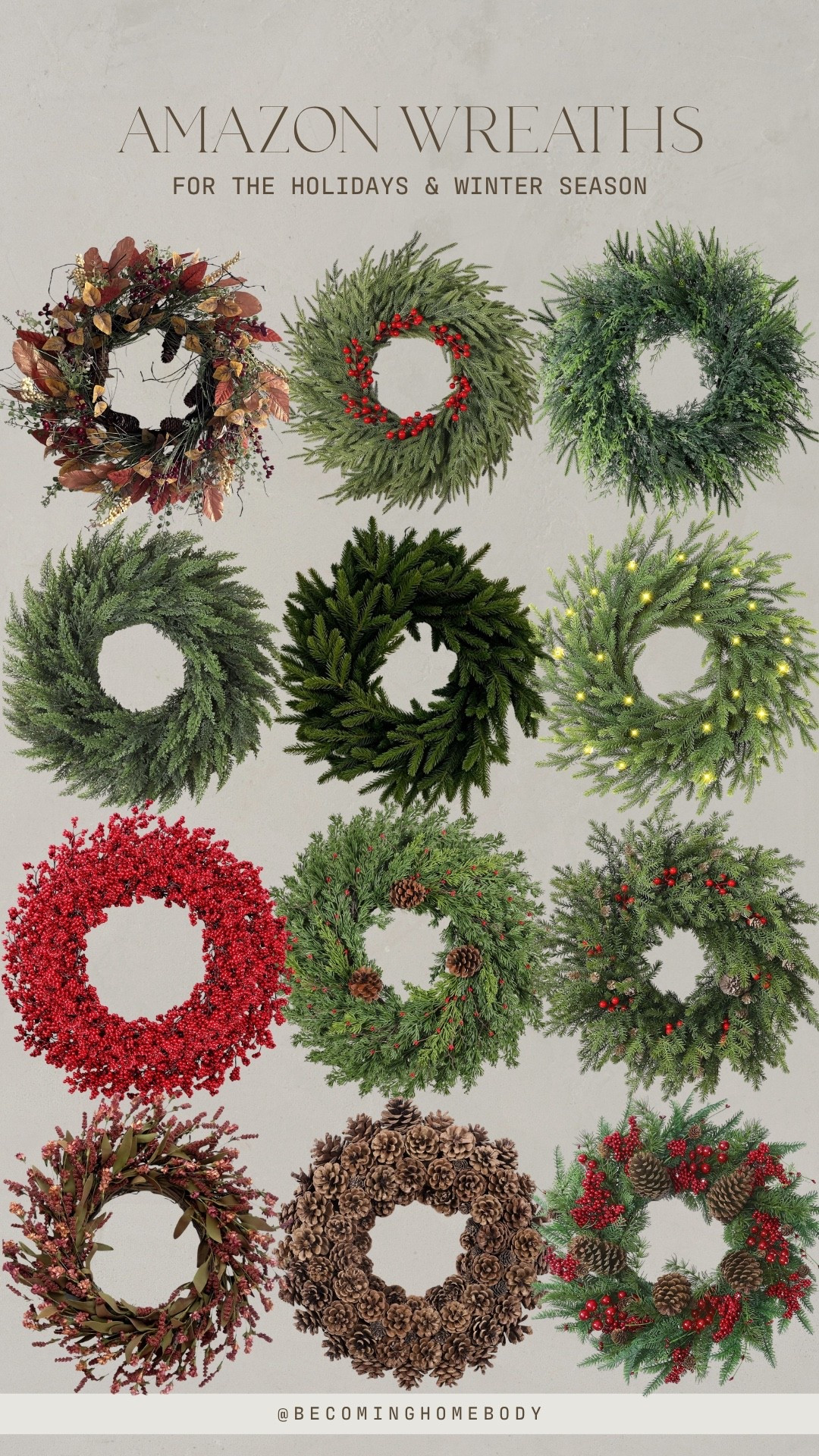 Amazon wreath roundup for the holiday and winter season ✨ Amazon decor, Amazon Christmas decor, Amazon holiday decor

#LTKHome #LTKSeasonal