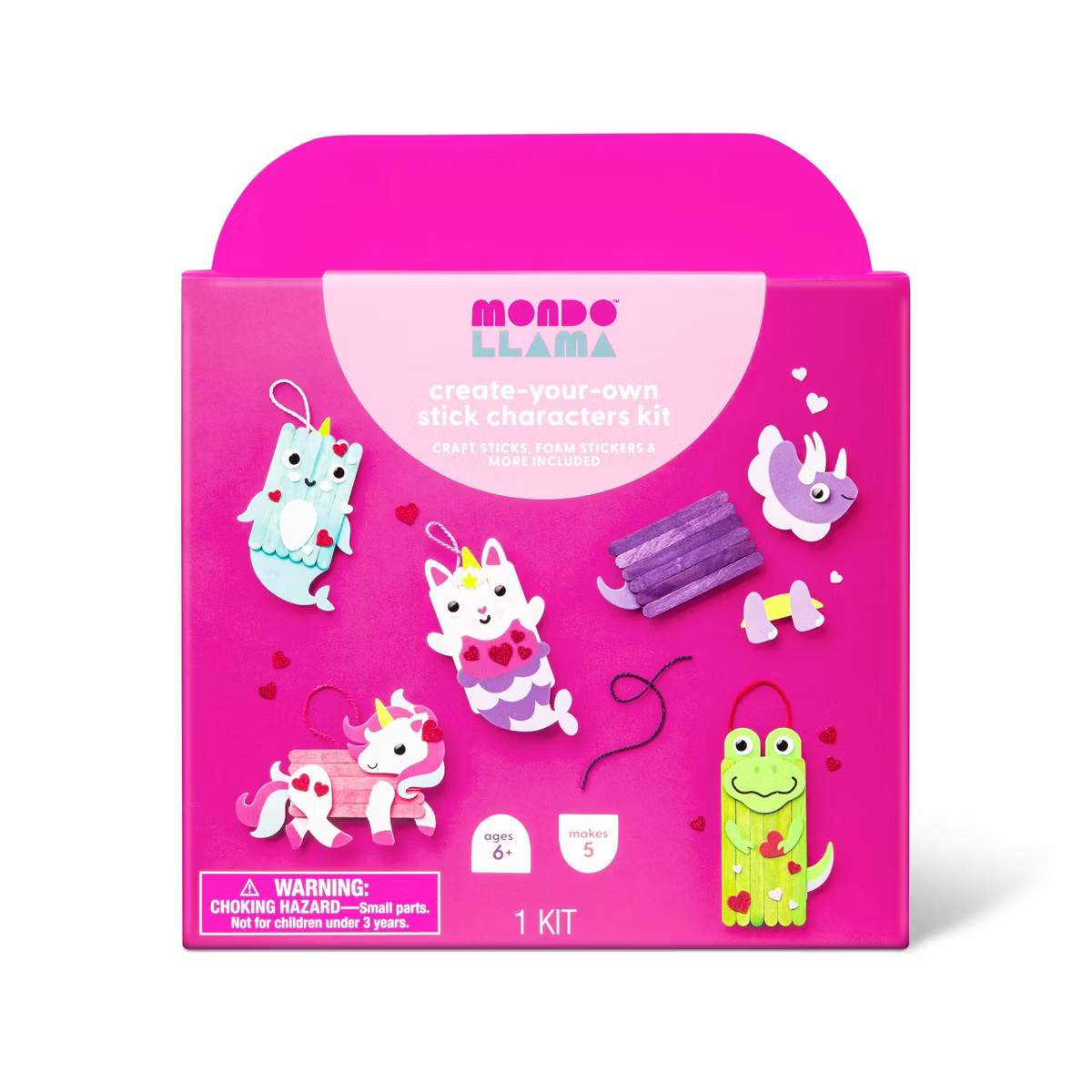 Create-Your-Own Valentine's Day Craft Stick Character Kit - Mondo Llama™ | Target