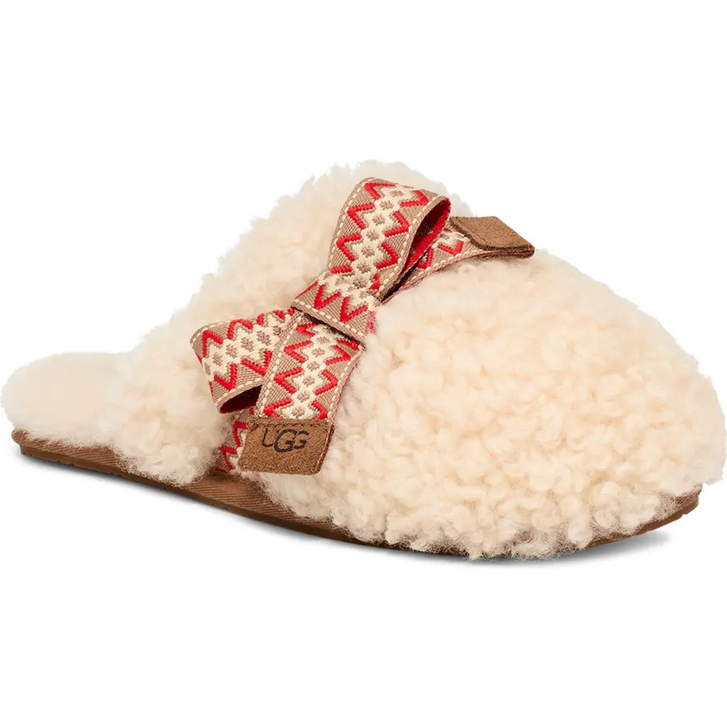 UGG(r) Maxi Curly Genuine Shearling Scuff Slipper in Natural at Nordstrom, Size 11 | Nordstrom