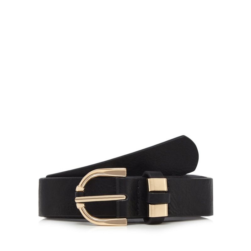 The Collection - Black Gold Buckle Belt | Debenhams UK