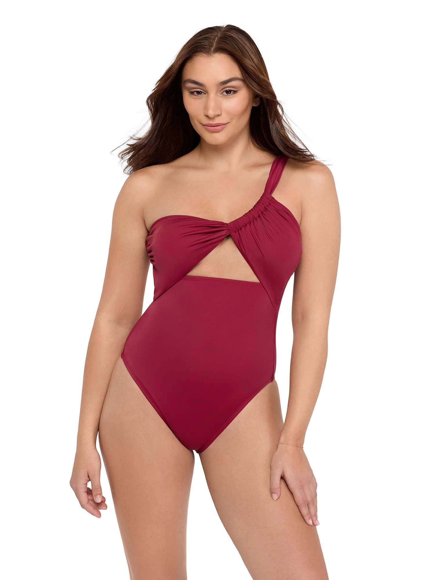 Sofia by Sofia Vergara Women's and Women's Plus One Shoulder One-Piece Swimsuit, Sizes XS-2X | Walmart (US)