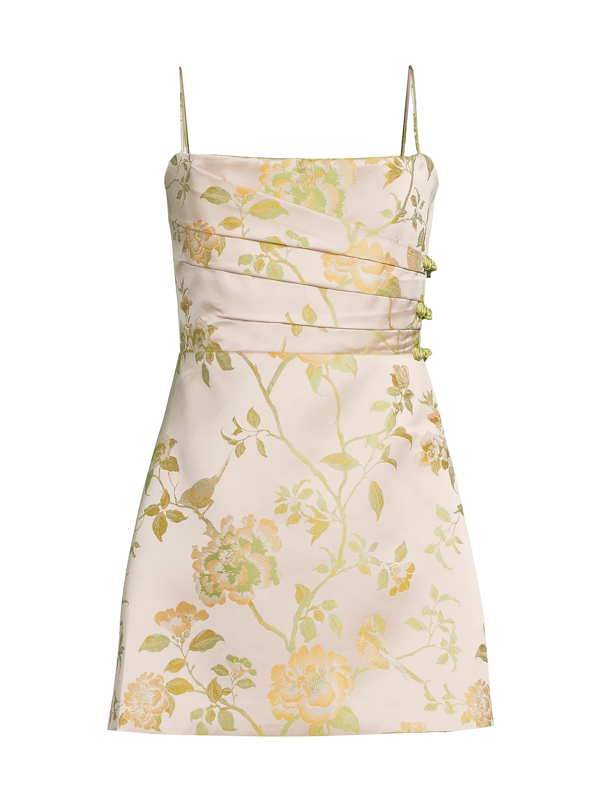 Mari Gathered Floral A-Line Minidress | Saks Fifth Avenue