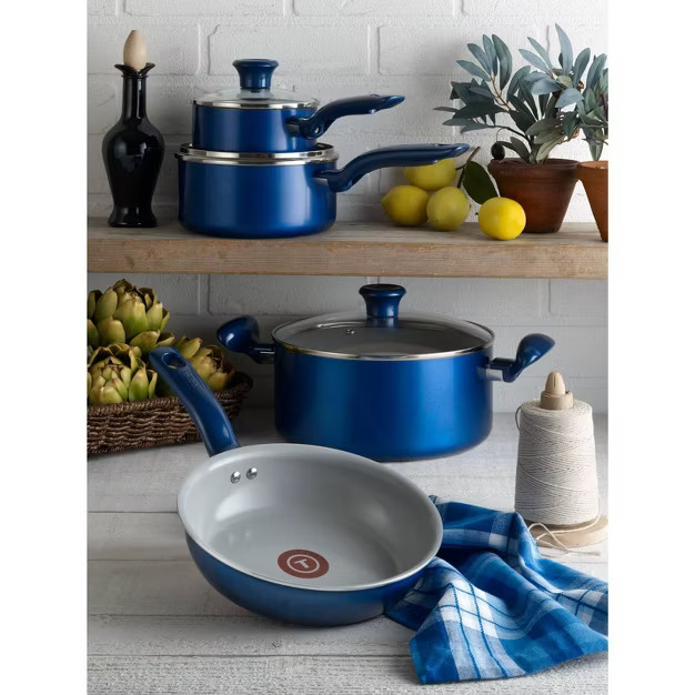 T-fal Simply Cook Ceramic Cookware, 12pc Set, Blue | Target